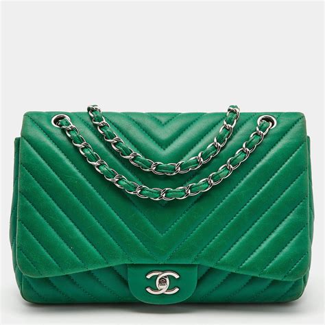 mini chevron chanel bag|chanel green 17s chevron.